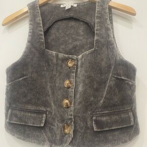 HYFVE Gray Ribbed Knit Top
